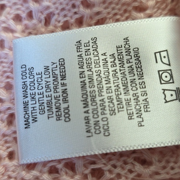 Basic Editions Woman Light Pink Open Front Cardigan Sweater - Picture 9 of 9